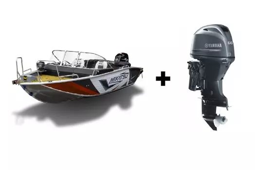 Комплект Алюминиевая лодка (катер) Mikatsu (Микатсу) 470 (Z43) Standard + мотор Yamaha F60FETL