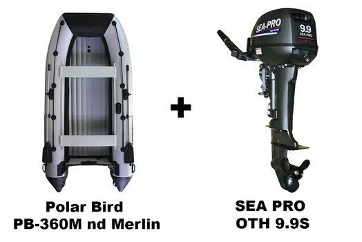 Лодка ПВХ POLAR BIRD PB-360M-nd Merlin (Кречет) + 2х-тактный лодочный мотор SEA PRO OTH 9.9S
