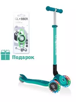 Самокат Globber Primo Foldable Plus Lights зеленый