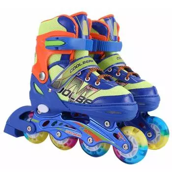 1toy Коньки роликовые, переднее колесо со светом, M (35-38), синие