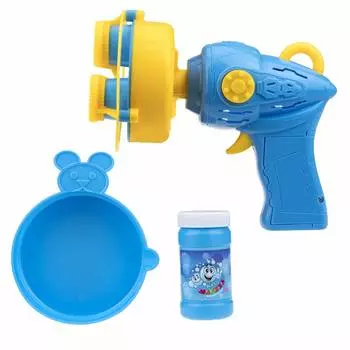 1toy Мы-шарики Бластер для мыльных пузырей, синий-желтый, 60 мл