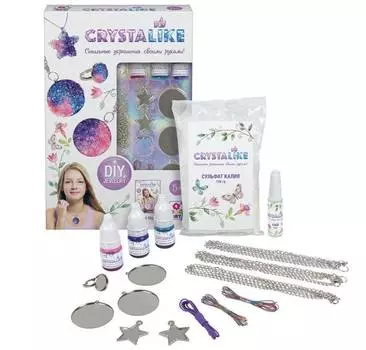 1TOY Набор для создания украшений Crystalike, 5 подвесок, кольцо