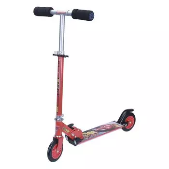 1Toy Самокат детский двухколесный "Disney Тачки" Т11409 с фарами и задними огнями