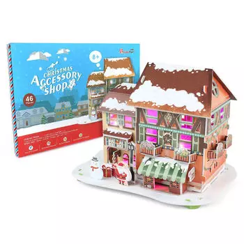 3D пазл Cubic Fun Рождественский домик 4, с подсветкой