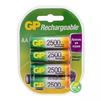 Аккумулятор GP AA, емкость 2500 мАч, 4 шт.