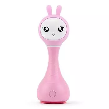 Alilo Интерактивная обучающая музыкальная игрушка "Умный зайка" R1, розовый