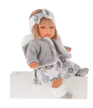 Antonio Juan 1561G Озвученная кукла Валентина в сером, 37см