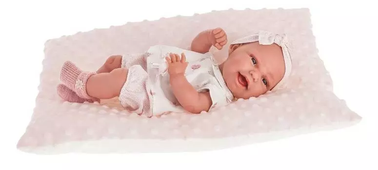Antonio Juan Кукла-младенец Глория на розовой подушке, 33 см