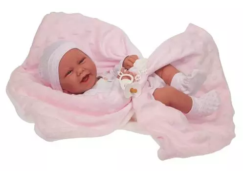 Antonio Juan Кукла-младенец Ирен в розовом, 42 см