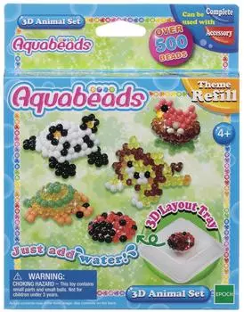 Aquabeads Тематический набор бусин Зверюшки в 3D