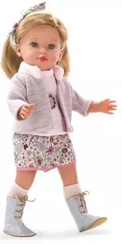 Arias Elegance Мягконабивная кукла в розово-сером костюме, 49 см