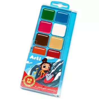 Arti Акварель медовая полусухая "Travel kids", 12 цветов