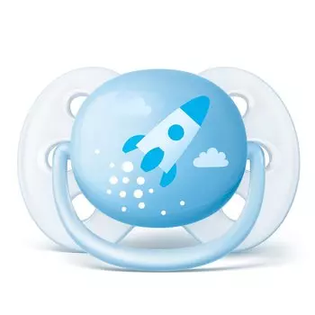 Avent Philips Пустышка Ultra Soft силиконовая, ортодонтическая, 0-6 месяцев, для мальчиков