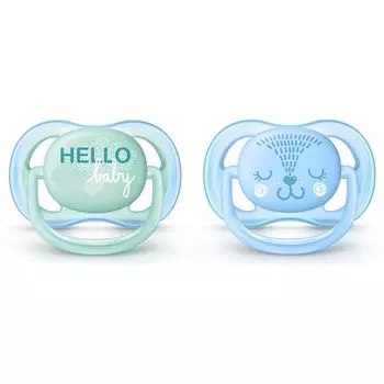 Avent Philips Соска-пустышка Ultra Air силиконовая, ортодонтическая, 0-6 месяцев, 2 штуки