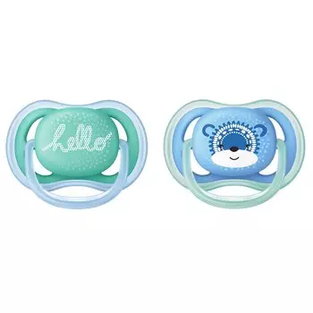 Avent Philips Соска-пустышка Ultra Air силиконовая, ортодонтическая, 6-18 месяцев, 2 штуки