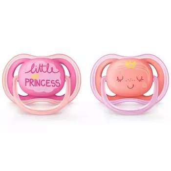 Avent Philips Соска-пустышка Ultra Air силиконовая, ортодонтическая, 6-18 месяцев, 2 штуки, SCF343/22