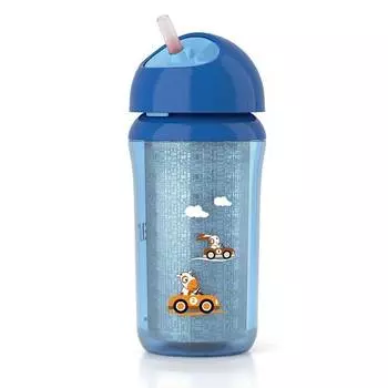 Avent Термочашка-поильник с трубочкой, 260 мл, синяя