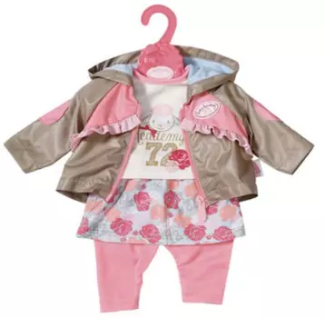 Baby Annabell "Костюм тройка бежево-розовый в цветочек 701-973/2" - Одежда для прогулки