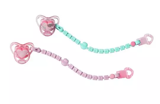 Baby Annabell "Соска с цепочкой розовая с зеленой цепочкой"