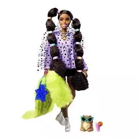 Barbie Кукла Экстра с переплетенными резинками хвостиками