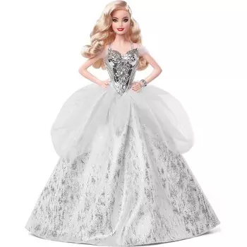Barbie Кукла Праздник Блондинка в серебряном платье