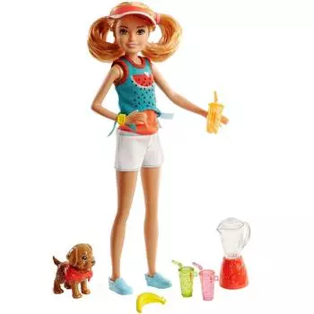 Barbie Кукла "Сестры и щенки", рыжая, 23 см