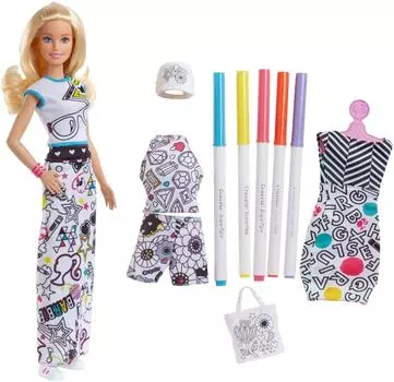 Barbie "Барби - одежда и раскраска"- творческий набор c куклой