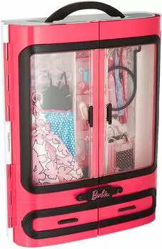 Barbie Розовый шкаф модницы с одеждой