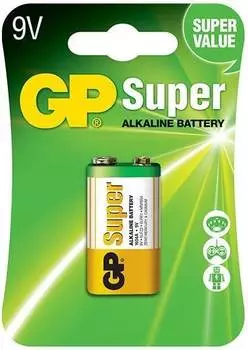 Батарейка Алкалиновая Крона "GP Super - 6LR61 | типоразмер PP3" 1 шт.