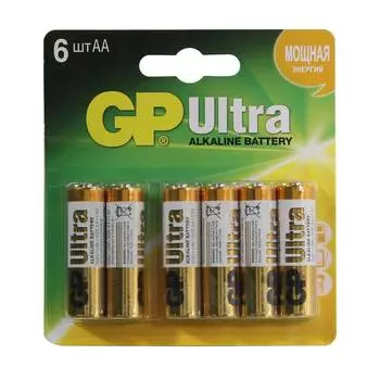 Батарейка щелочная GP Ultra AA (CR6) 1.5V, 6 шт.