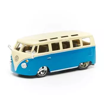 Bburago Коллекционная машинка PLUS Volkswagen Van Samba, 1:32, синий