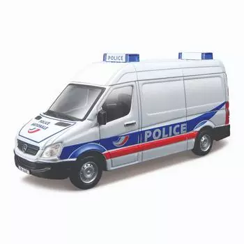 Bburago Коллекционная полицейская машинка Mercedes Benz Sprinter, 1:50, белая