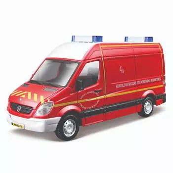 Bburago Коллекционная полицейская машинка Mercedes Benz Sprinter, 1:50, красная