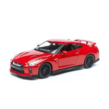 Bburago Машинка металлическая 2017 Nissan GT-R, 1:24, красный