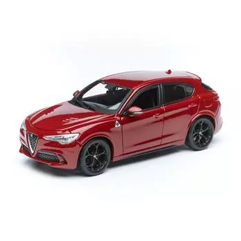 Bburago Машинка металлическая Alfa Romeo Stelvio, 1:24, красный металлик
