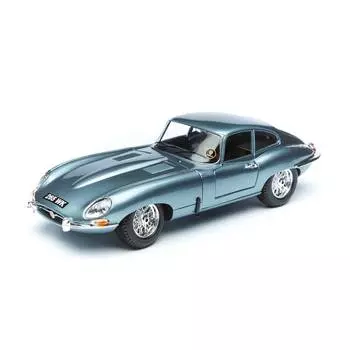 Bburago Машинка металлическая Jaguar E-type Coupe, 1:18, серо-голубая