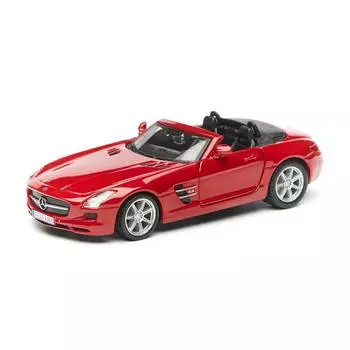 Bburago Машинка металлическая Mercedes-Benz SLS AMG Roadster, 1:32, красный металлик