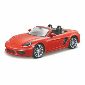 Bburago Машинка металлическая Porsche 718 Boxster, 1:24, оранжевая