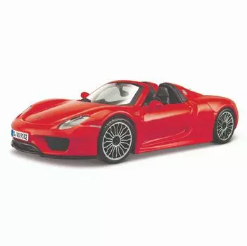 Bburago Машинка металлическая Porsche 918 Spyder, 1:24, красная