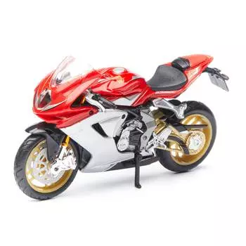 Bburago Коллекционный мотоцикл 1:18 "CYCLE MV Agusta F3 Serie Oro 2012", серебристый/красный