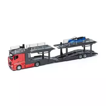 Bburago "Коллекционная машина-автовоз с машинкой BB 18-31456 1:43 STREET FIRE MERCEDES-BENZ, Красная кабина"