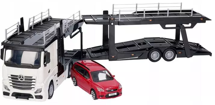 BBURAGO "Коллекционнная машина-автовоз с машинкой BB 18-31456 1:43 STREET FIRE MERCEDES-BENZ, Белая кабина"
