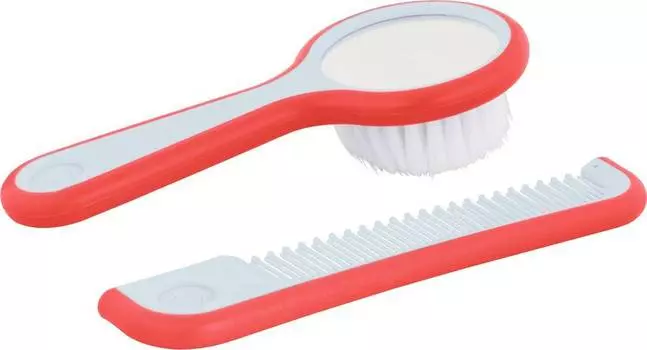 Bebe Confort Щетка с зеркалом и расческа, 0+ мес., цвет красный