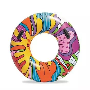 Bestway Надувной круг с ручками "Поп-арт", с 12 лет, 91 см.