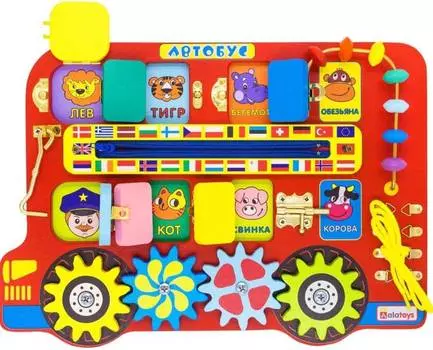 Бизиборд развивающая доска Alatoys "Автобус"
