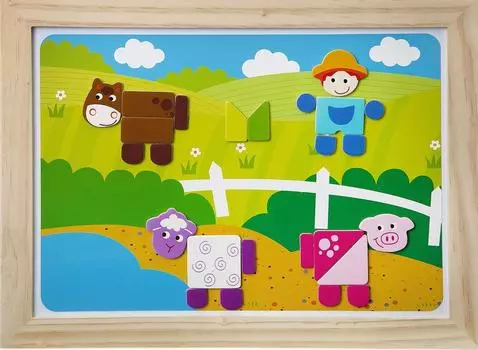 Bondibon "Магнитная мозаика - Ферма" - деревянный набор