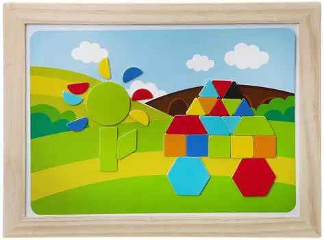 Bondibon "Магнитная мозаика - Геометрические фигуры" - деревянный набор