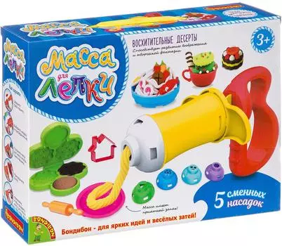 Bondibon "Восительные десерты" - набор с пресс-машиной и массой для лепки 20 предметов