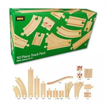 Brio Большой набор деталей для построения ж/д, 50 деталей
