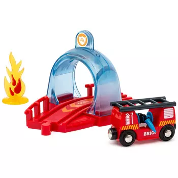 Brio Smart Tech Sound Набор с тоннелем и пожарным вагоном